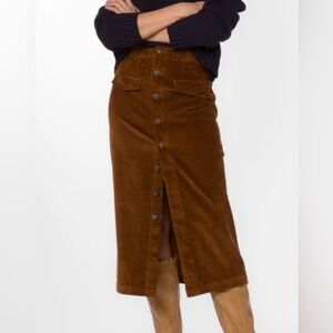 Velvet Heart Brown Corduroy Midi Skirt size 29